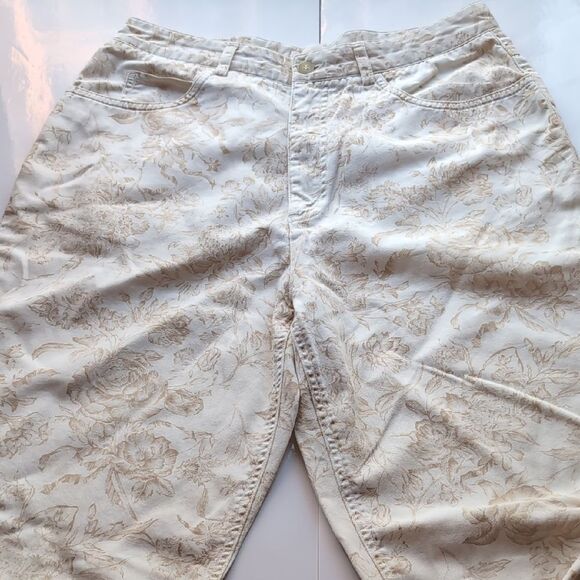 Talbots Cream and Tan Floral Jeans - Picture 3 of 9